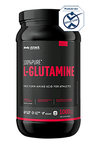 Body Attack 100% Pure L-Glutamine, 1000g 1 Body Attack 100% Pure L-Glutamine